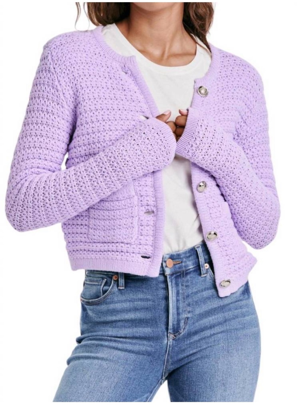 DEAR JOHN DENIM cambria sweater in gentle lavender Size Medium New